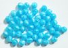 25 8mm Satin Aqua Round Glass Beads
